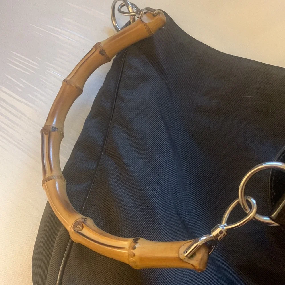 Gucci with Bamboo handle nylon and leather